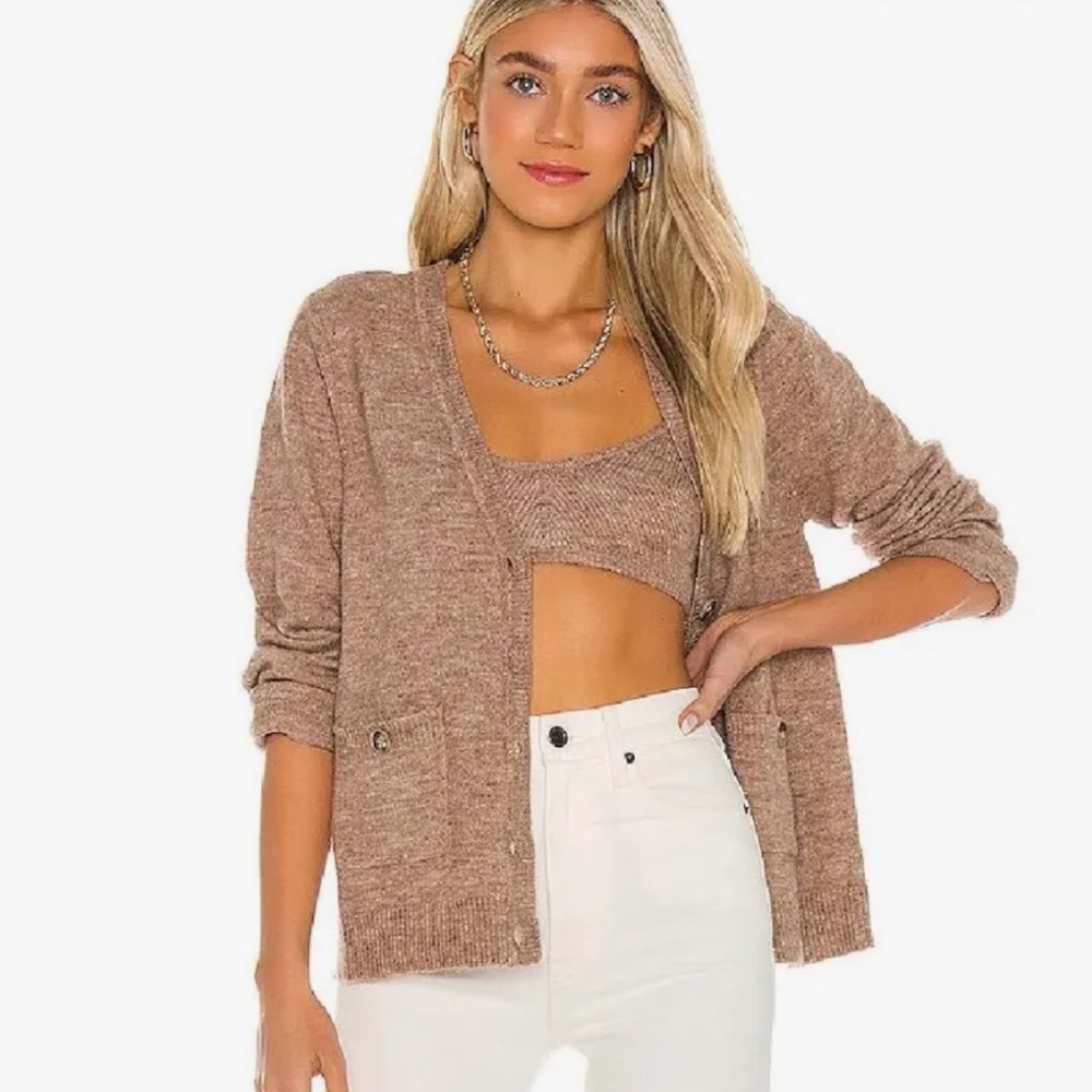 Lovers + Friends Kamile Oversized Cardigan & Bra